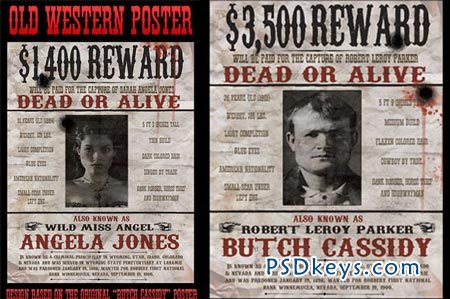 Vintage Wanted Poster 44965 » Free Download Photoshop Vector Stock
