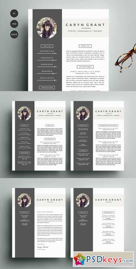 resume template 4 pack cv template 140531  u00bb free download photoshop vector stock image via