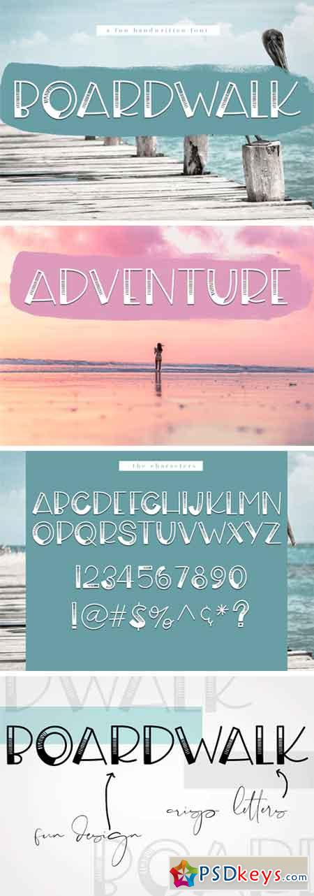 Boardwalk - A Fun Handwritten Font 94684 Boardwalk - A Fun Handwritten Font 94684