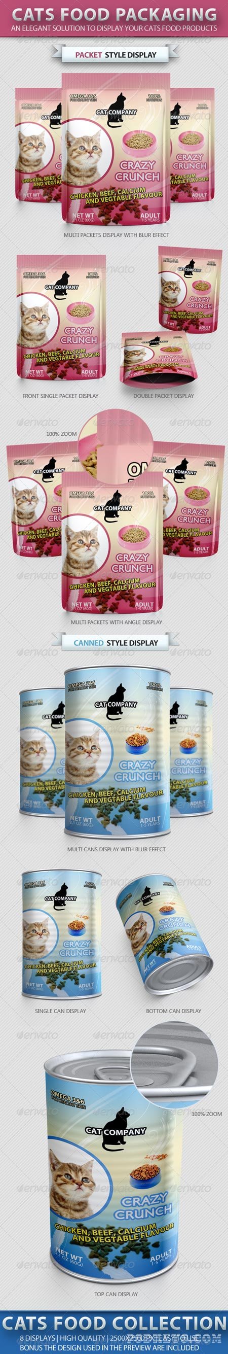 Cats Food Packaging Mock-up 2210444