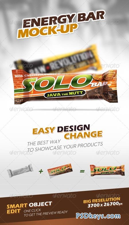 Energy Chocolate Bar Mock-Up GraphicRiver