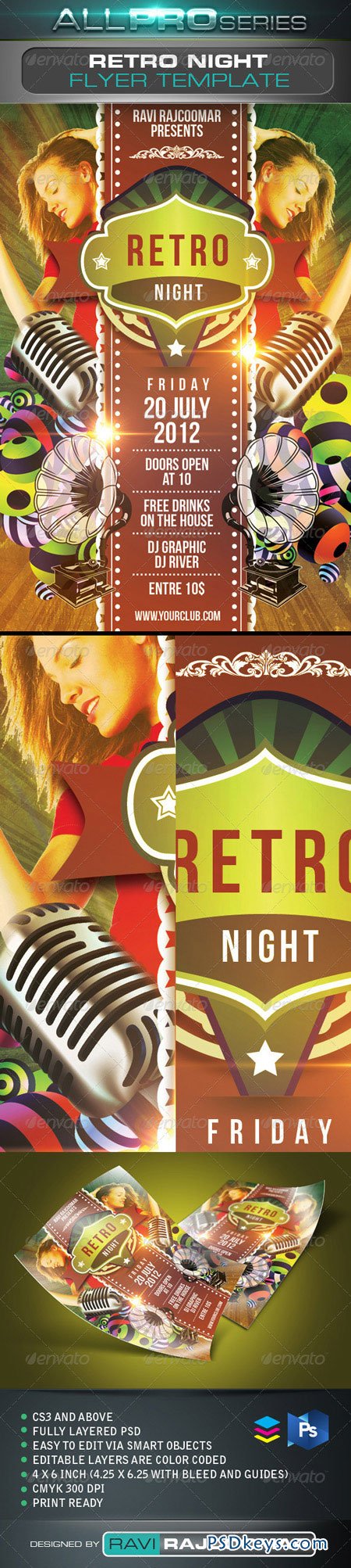 Retro Night Flyer Template 2641693
