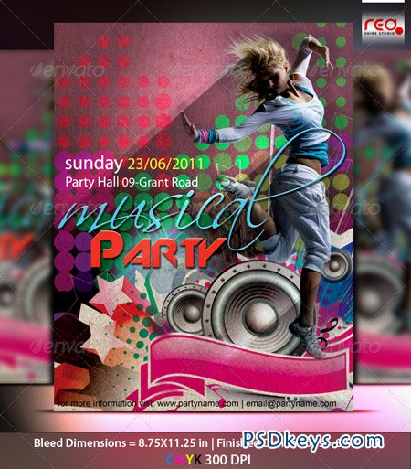 Music Night Party Poster Flyer Template 225663