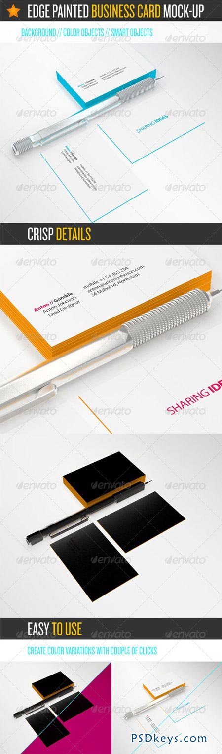Edge Painted Business Card Mock-up 2024463
