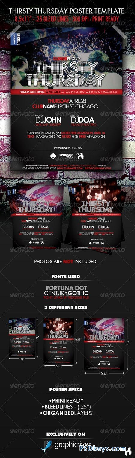Thirsty Thursday Club Poster Flyer Template 224483