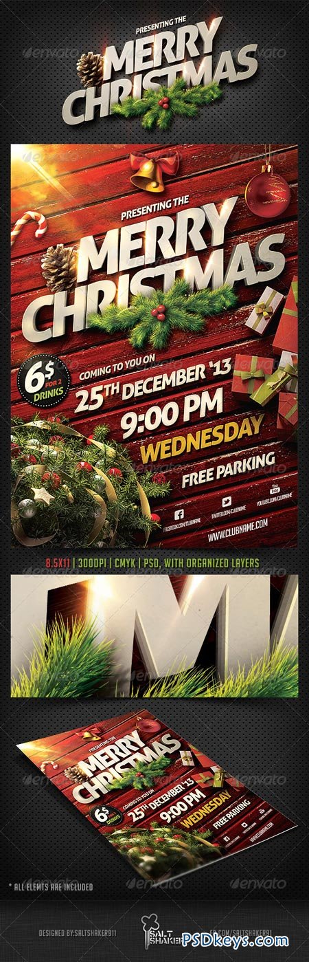 Christmas Party Flyer Template 6254711