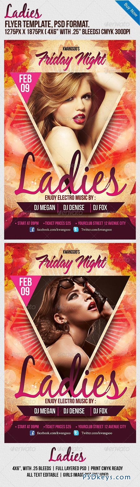 Ladies Night Party Flyer Template 1063272