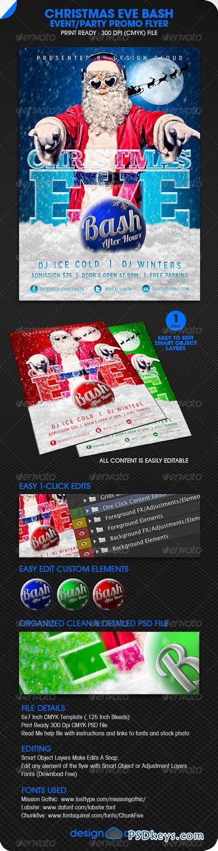 Christmas Eve Bash Party Event Flyer 6214010