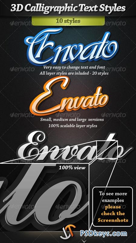 3D Calligraphic Text Styles 161794