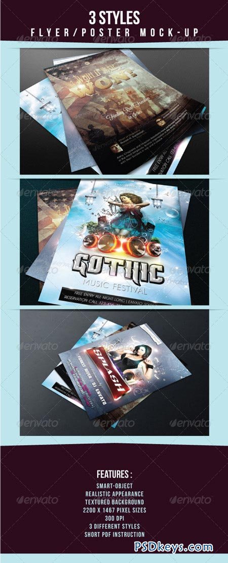 3 Styles Flyer Poster Mock-Up 2283944