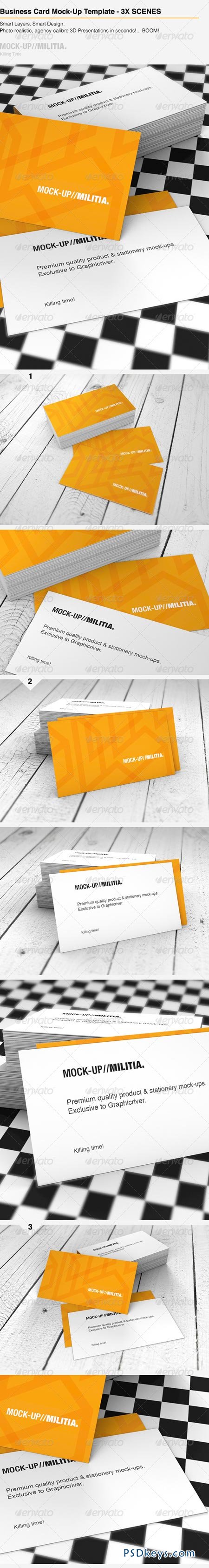 Business Card Mock-Up Template With Various Scenes 6330528