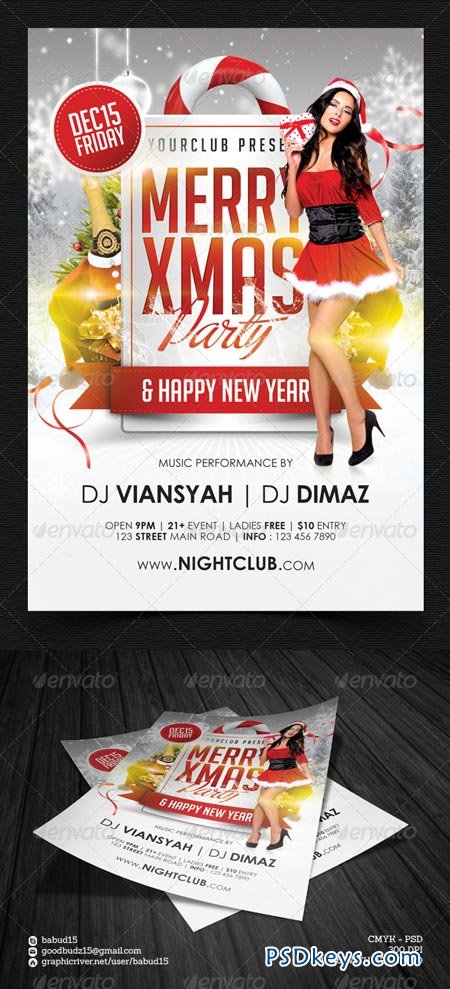 Merry Xmas Party Flyer Template 6299640