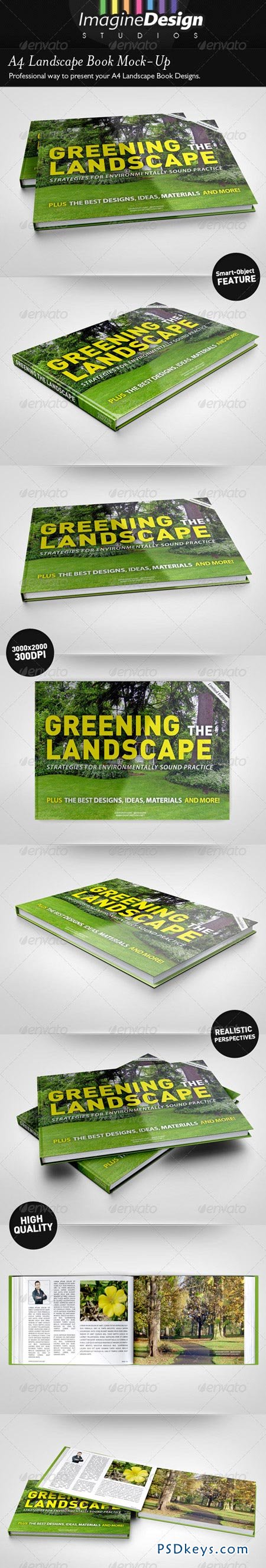 A4 Landscape Book Mock-Up 4985374