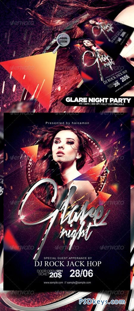 Glare Night Party Flyer 4909784