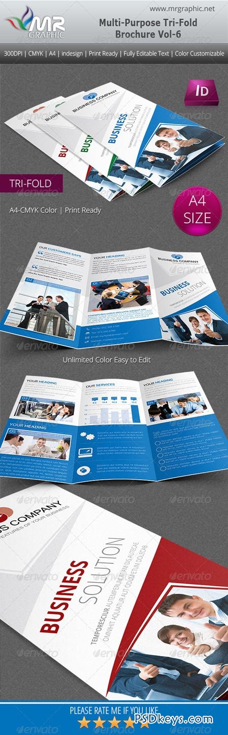 Multipurpose Business Tri-Fold Brochure Vol-6 4908489