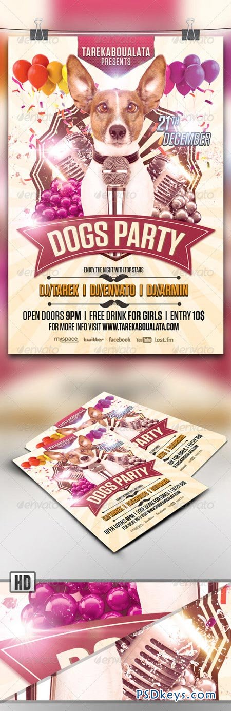 Dogs Party Flyer 3476670