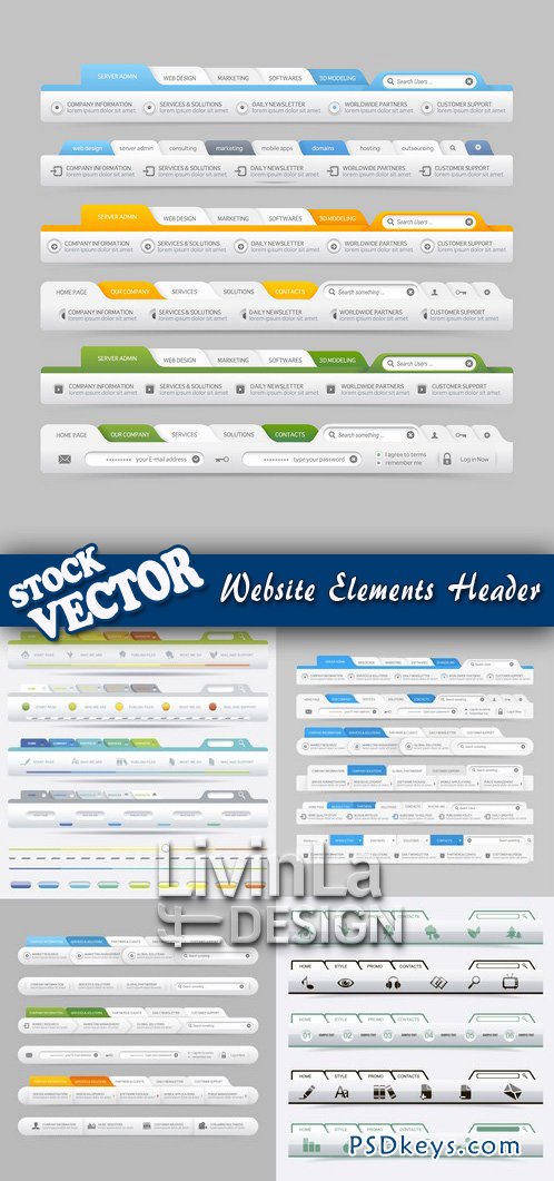 Stock Vector - Website Elements Header