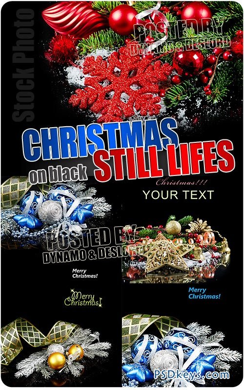 Christmas Still Lifes on black - UHQ Stock Photo