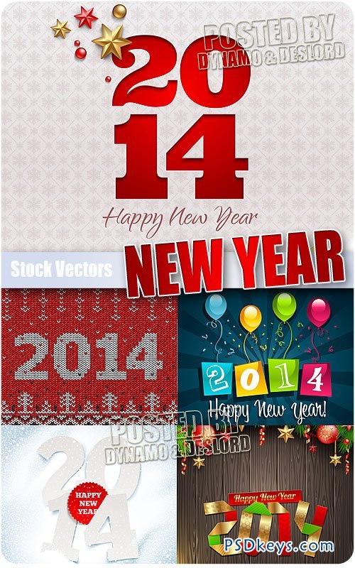 Happy New Year 2014 - Stock Vectors