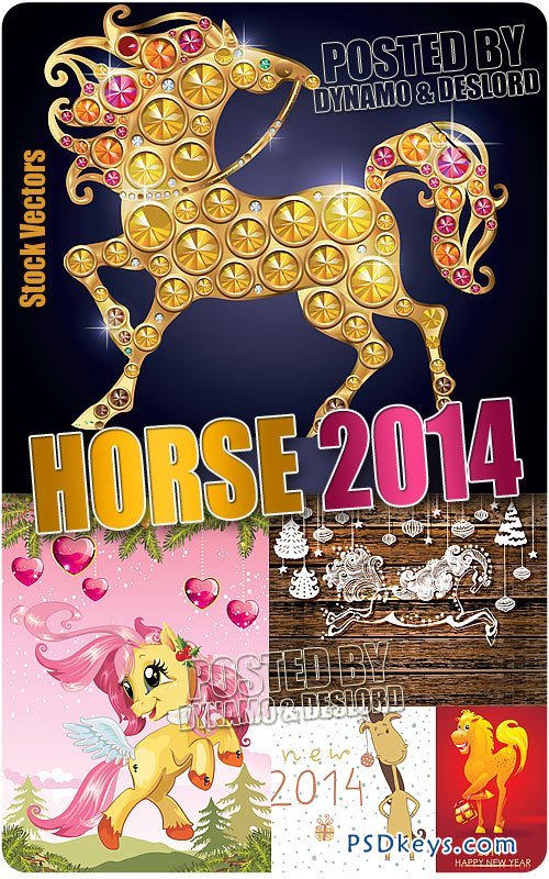 Horse 2014 Year - Stock Vectors
