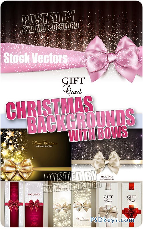 Xmas backgrounds with bows - Stock Vectors