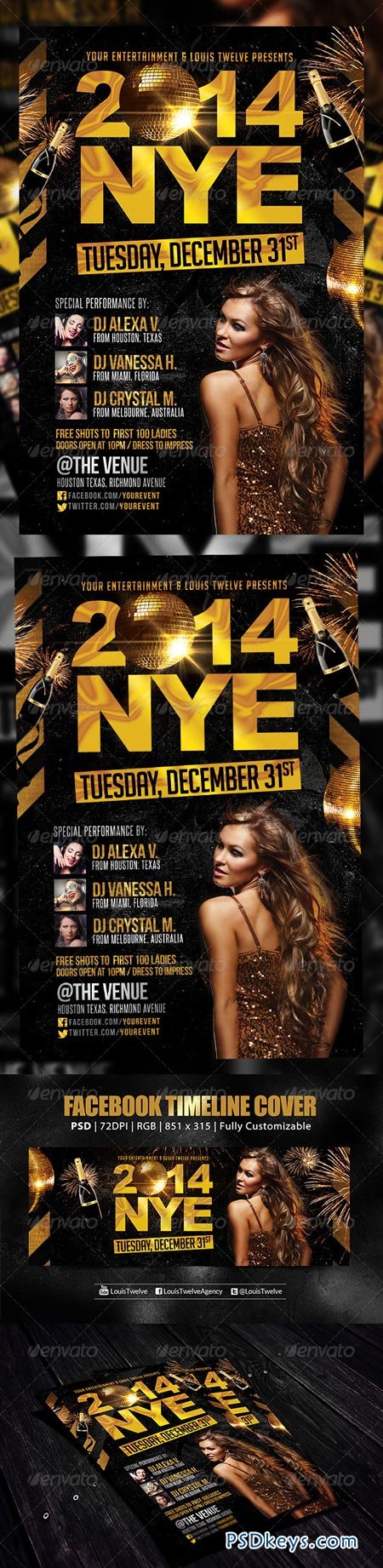NYE Party Flyer + FB Cover 6125901