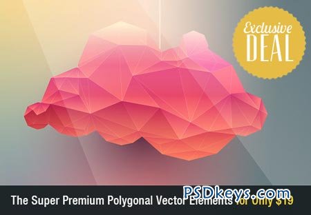 Super Premium Polygonal Vector Elements with an Extended Royalty License