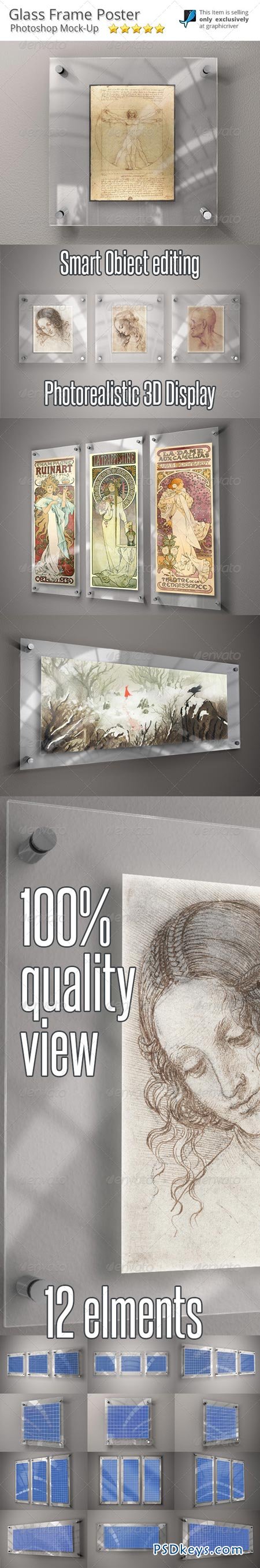 Glass Frame for Art - Mock-Up 636963 » Free Download Photoshop Vector Stock image Via Torrent ...