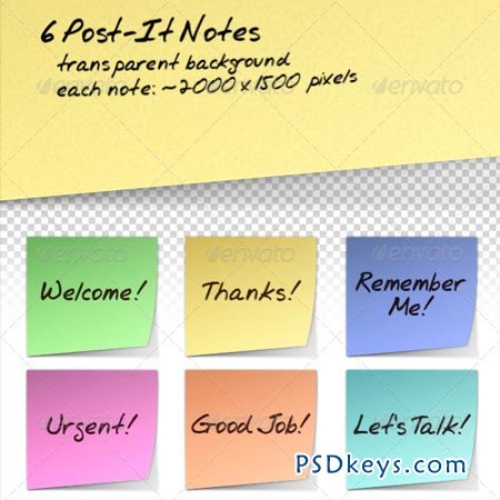 6 Handwritten Post-It Notes 135519