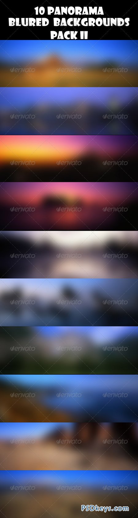 10 Panoramic Blur Backgrounds Pack II 2648744