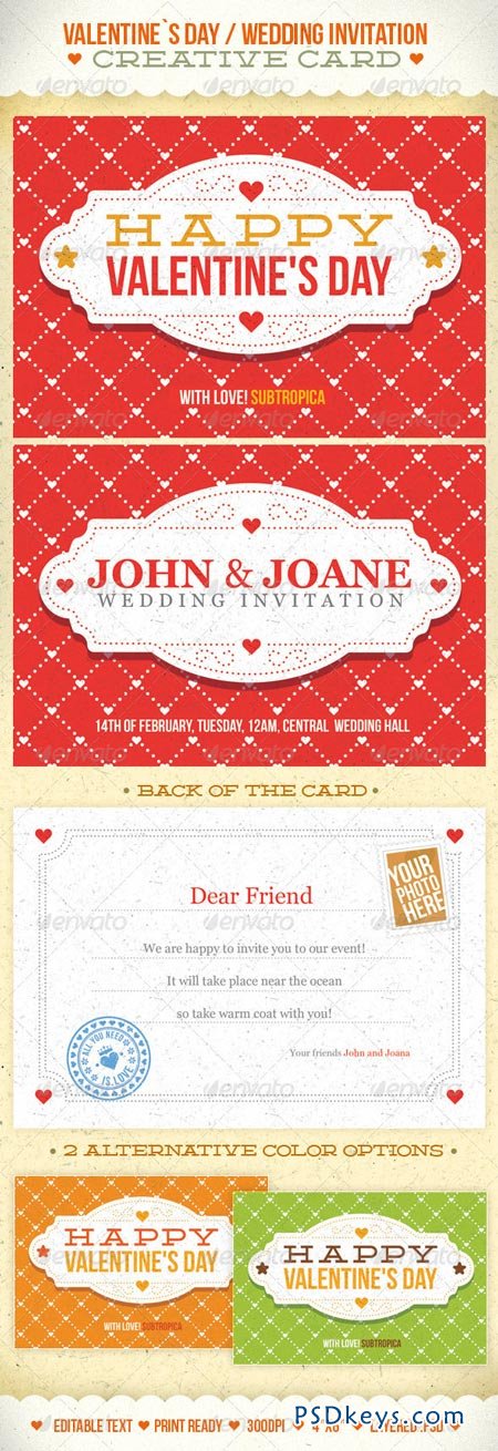 Valentine's Day And Wedding Invitation Postcard 1270229