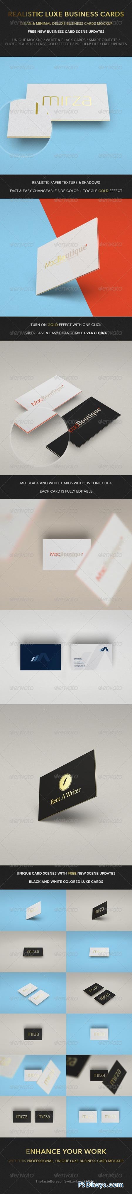 Realistic Luxe Business Card Mock-Up 6507623