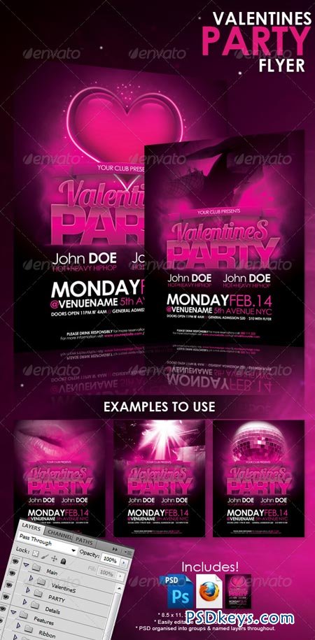 Valentines Party Flyer 150097