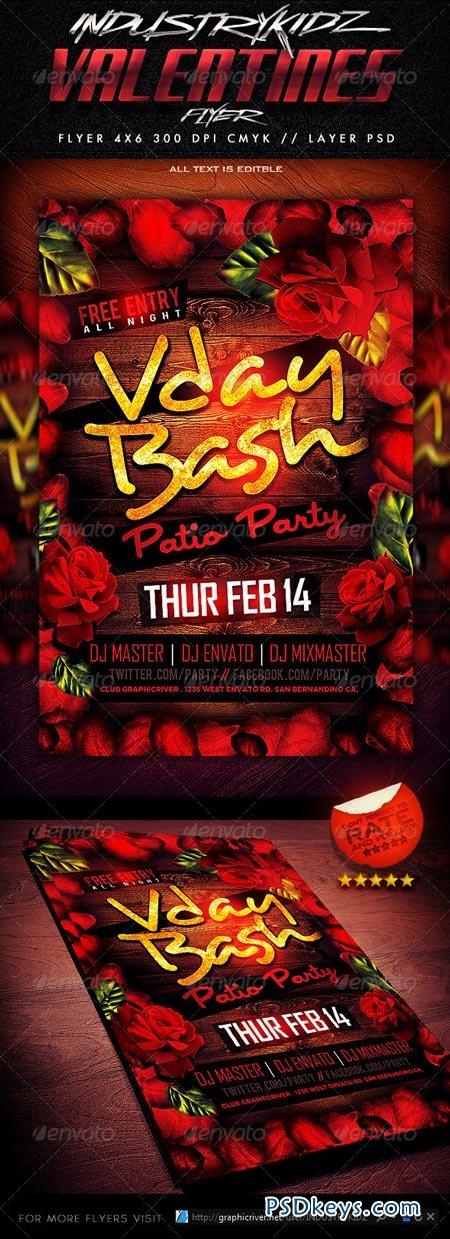 Valentines Day Flyer Template 3738876