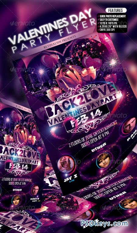 Valentines Day Party Flyer Template 1206373