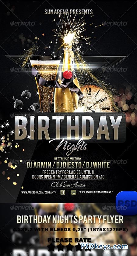 Birthday Nights Party Flyer 6217618