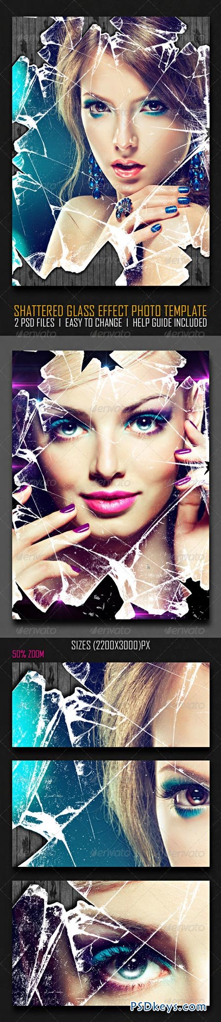 Shattered Glass Effect Photo Template 6521455
