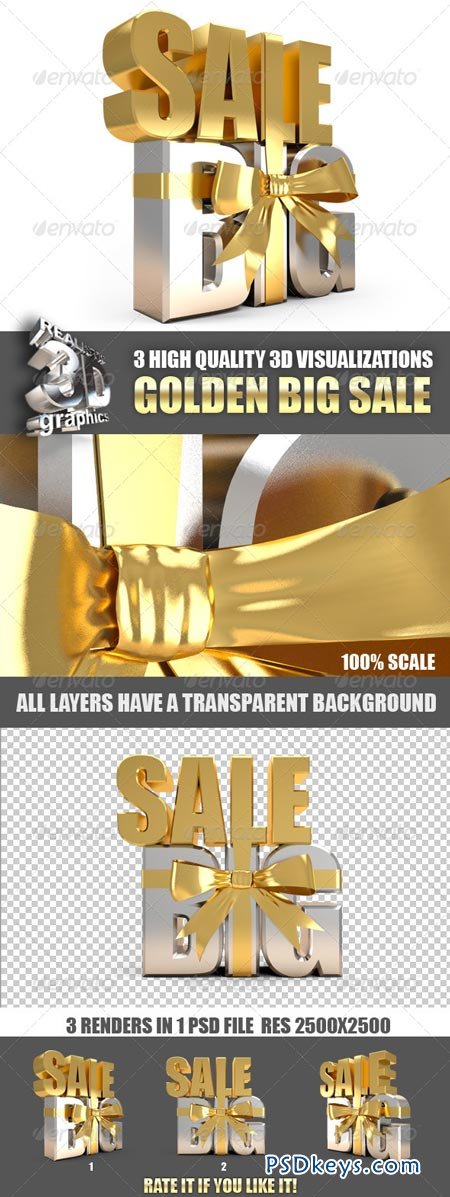 Big Holiday Sale Golden 3D 6204552
