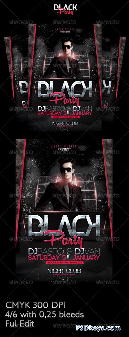 Black party flyer 6509797