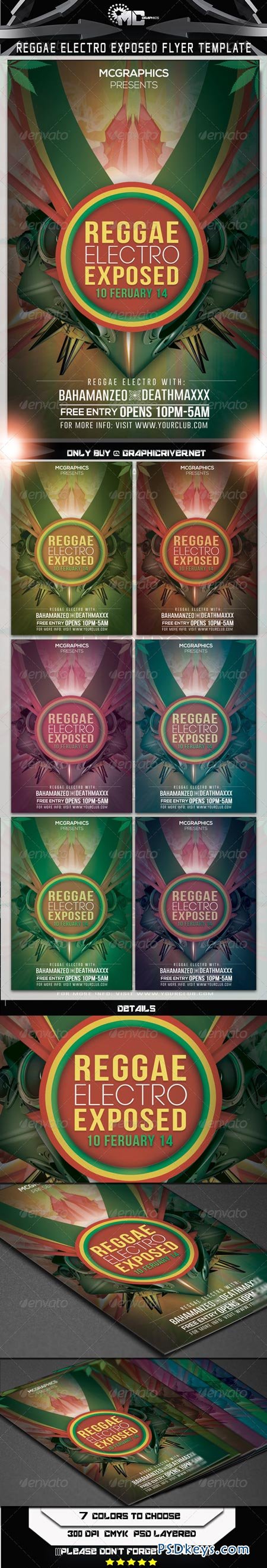 Reggae Electro Exposed Flyer Template 6536901