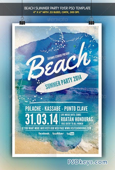 Beach Party Flyer Template 6561596