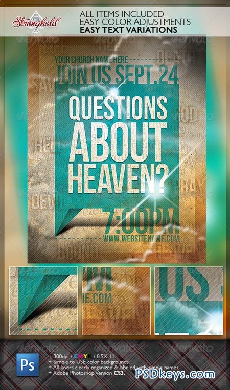 Question's About Heaven Flyer Template 6556185