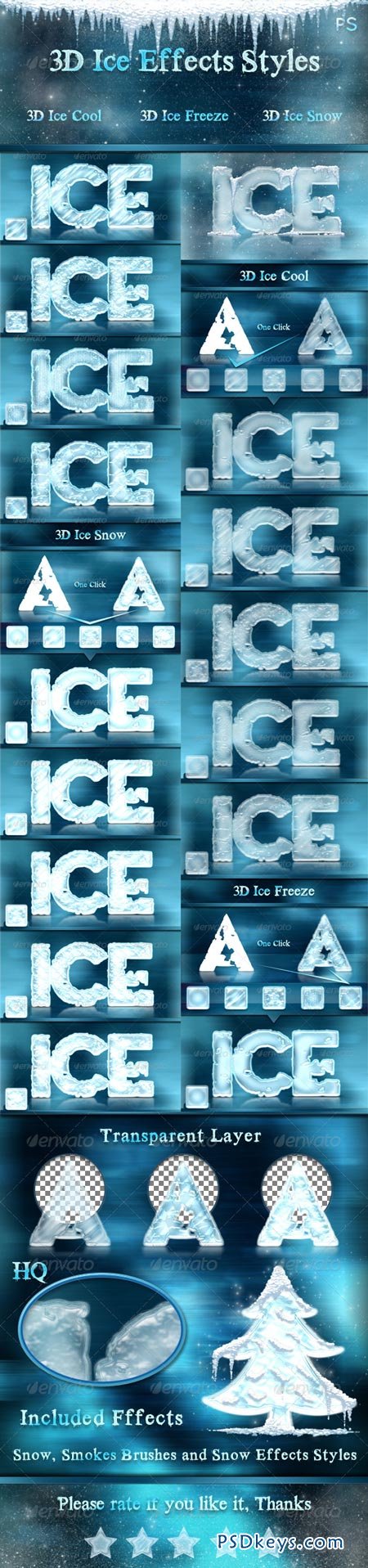 3D Ice Cool, Freeze & Snow Effects Styles 6500617