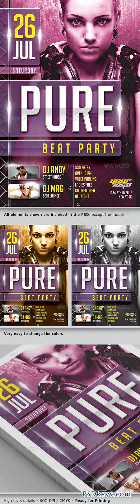 Pure Beat Flyer Template 4963087