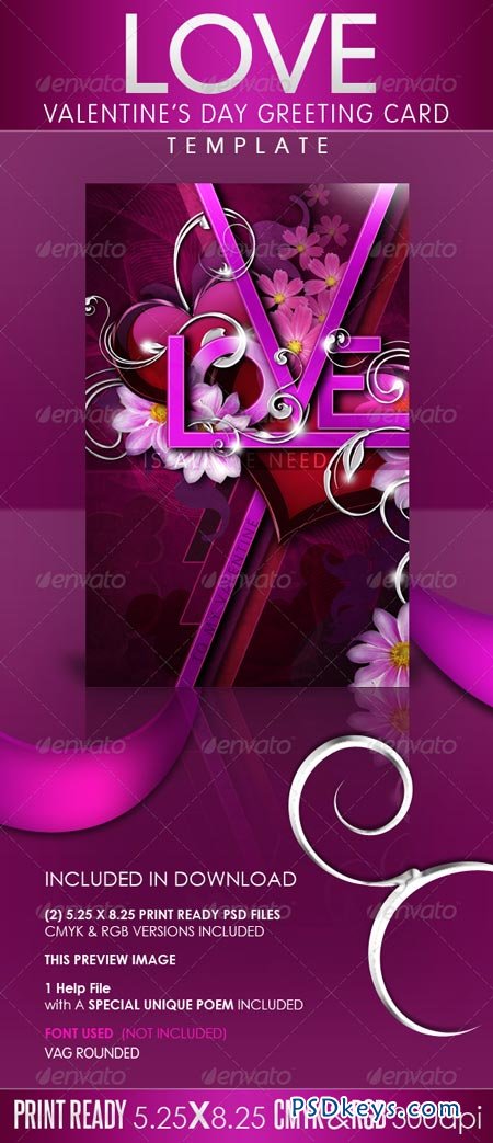 LOVE - Valentine's Day Greeting Card Template 1217743