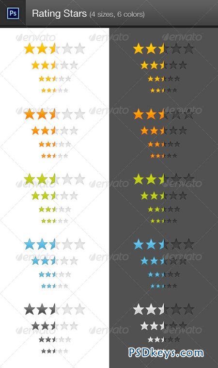 Rating Stars (4 sizes, 6 colors) 5111208