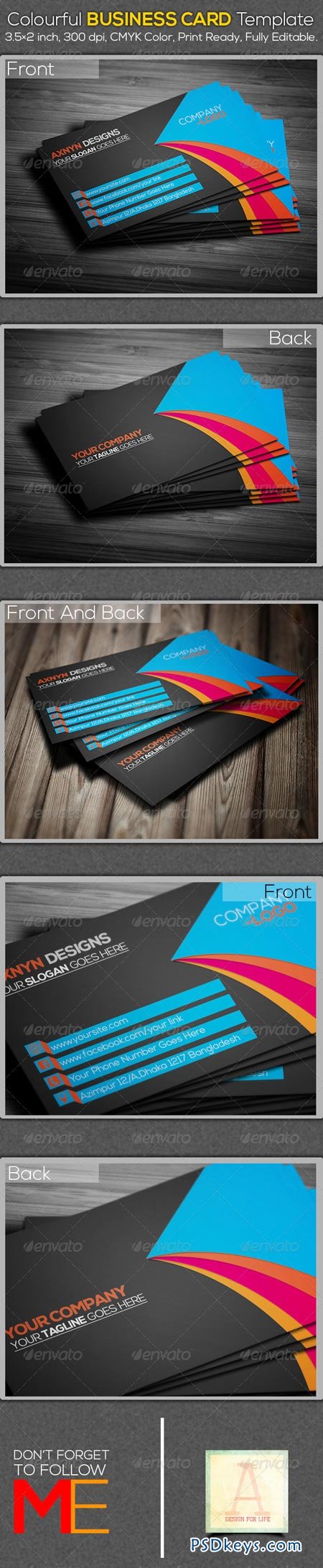 Colourful Business Card Template 6898237