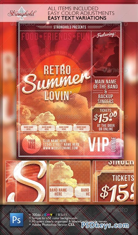 Summer Lovin' Retro Flyer Template 6898751