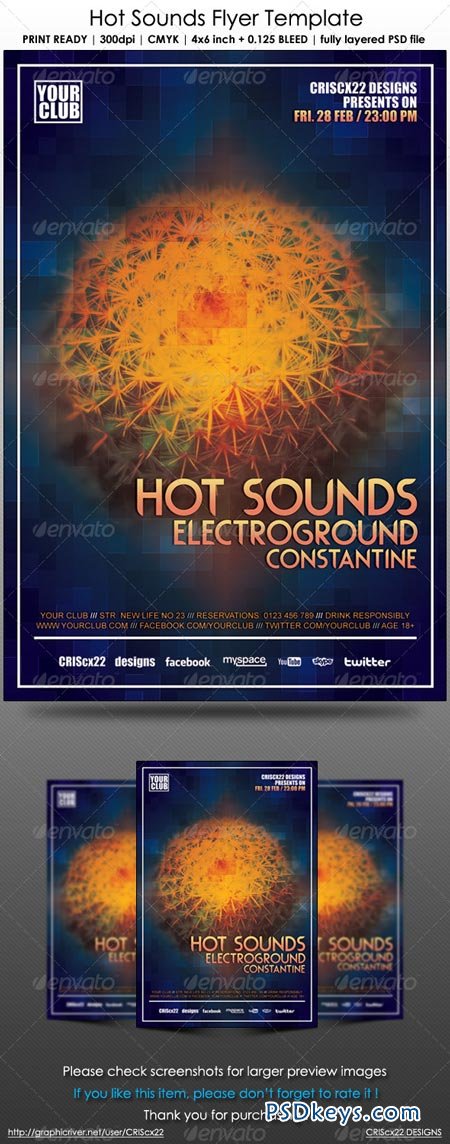 Hot Sounds Flyer Template 6912788