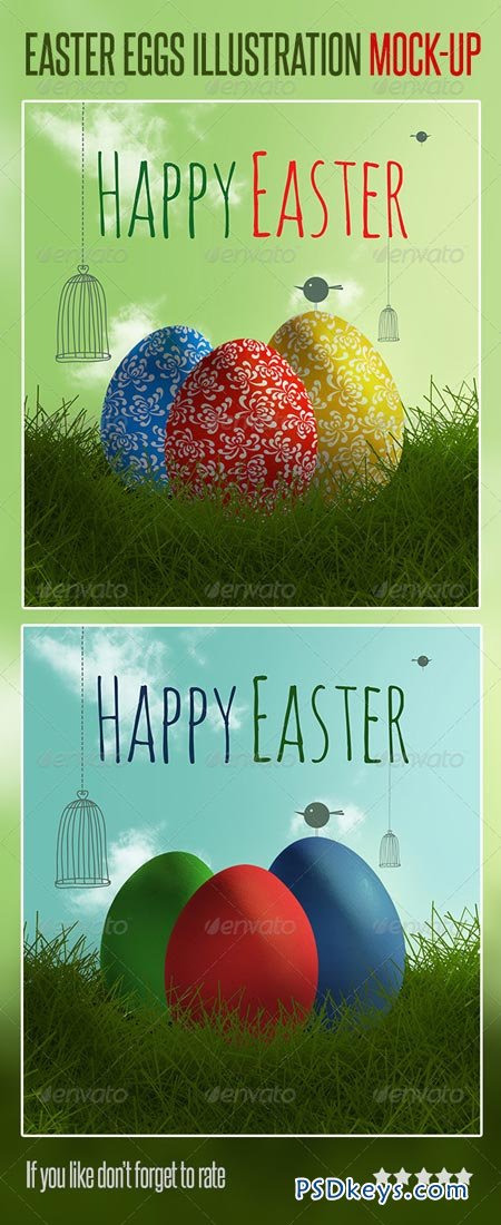 Easter Eggs Illustration Mock-up 7098877